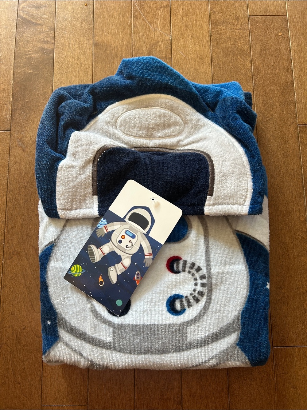 Kids Blue Astronaut Hooded Bath Towel